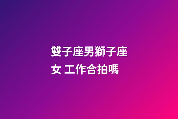 雙子座男獅子座女 工作合拍嗎-第1張-星座運勢-玄機派